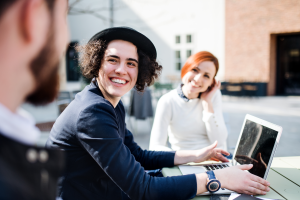 Women on a computer