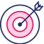 Pink arrow in bullseye icon