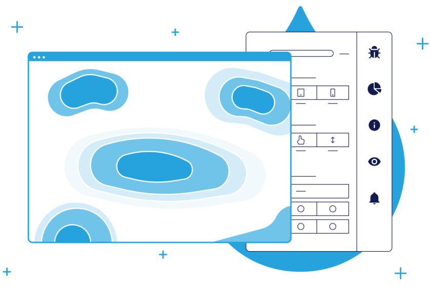 Illustration of a heat map on a browser