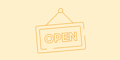 Open business sign