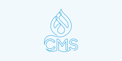 Drupal logo with CMS below