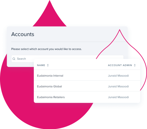 pink acquia droplets with product screenshots from Acquia DAM coming out of them