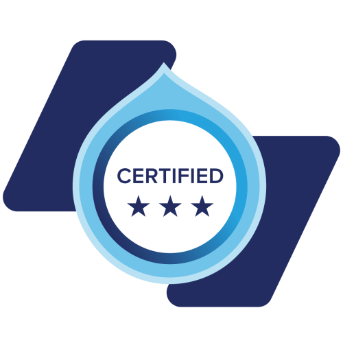 Drupal certification badge graphic