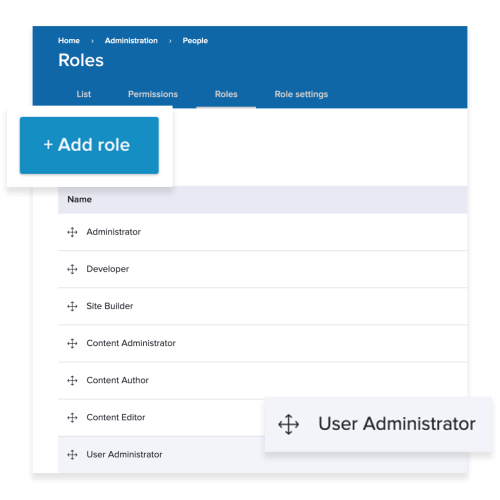 Drupal role based access control