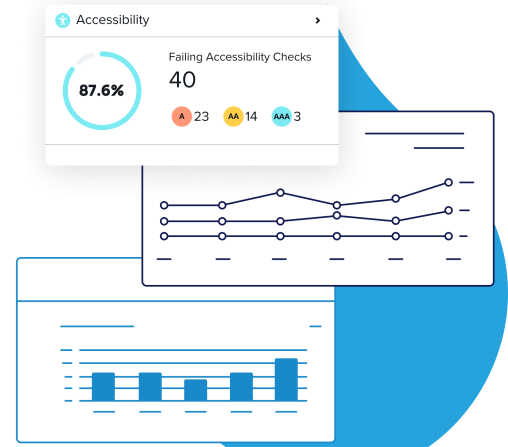 stylized graphic and illustration of product UI accessibility features