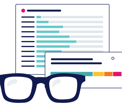 illustration of product UI with analytic monitoring