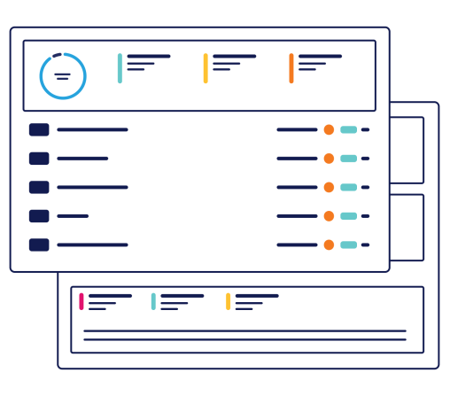 Product UI illustration with diagnostics