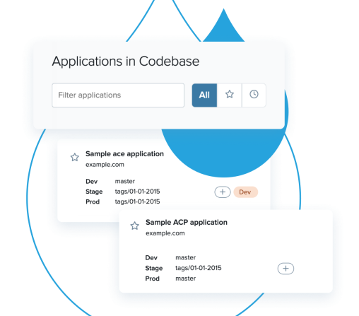 Stylized Product UI of Multi-Experience Operations showing multiple applications on a single codebase