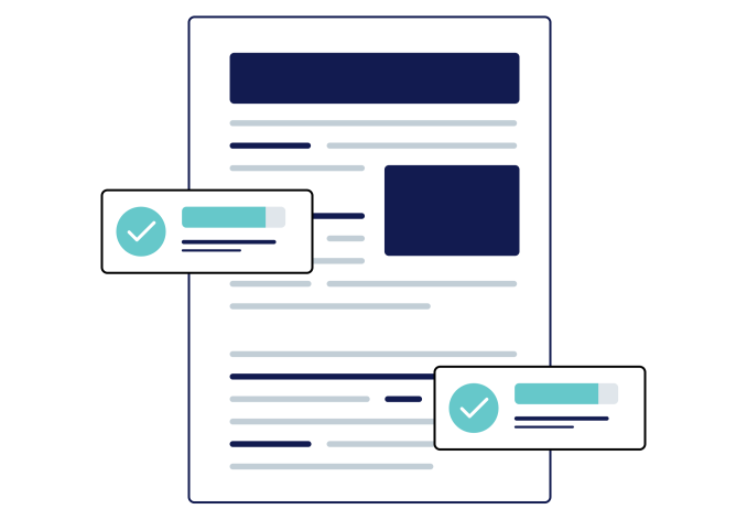 illustration of a pdf that has validation modals with progress indicators