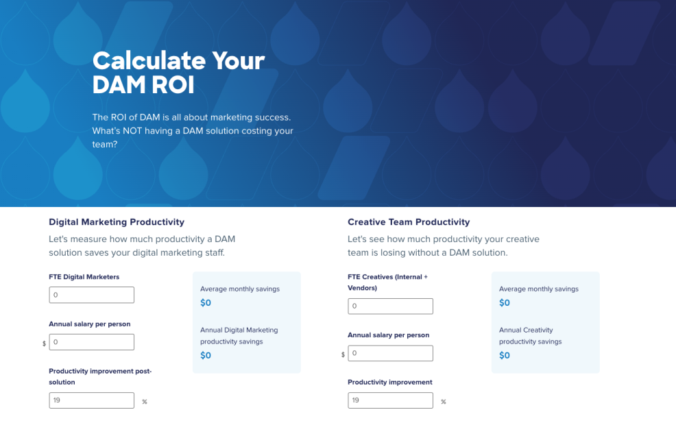 DAM ROI Calculator