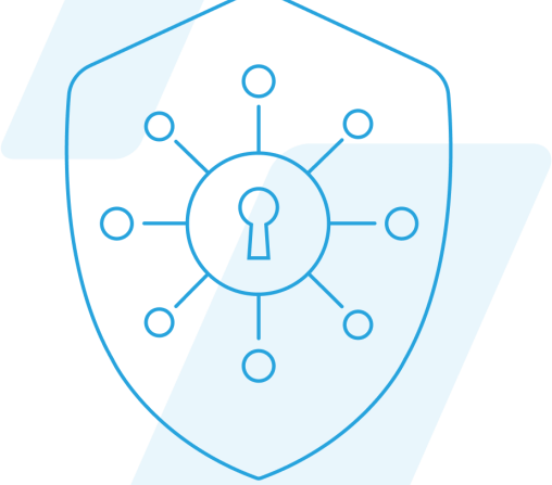 Blue shield line art